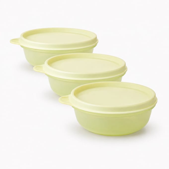 Tupperware ruimteschaaltjes geel in een set van 3