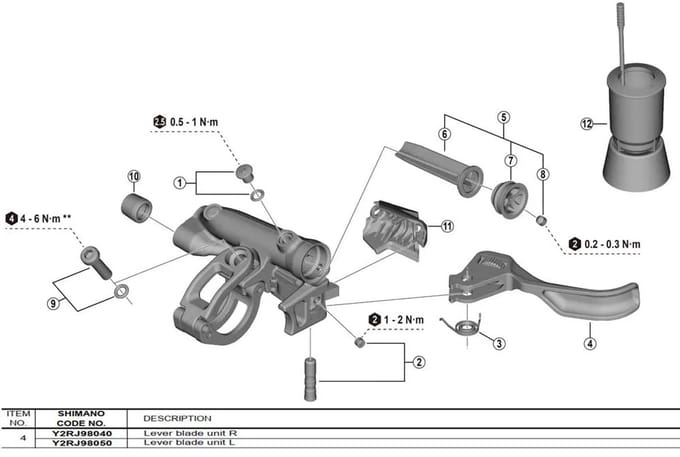 Shimano Bl-m9220 Y2rj98040 Rechter Hendelbehuizing Zilver