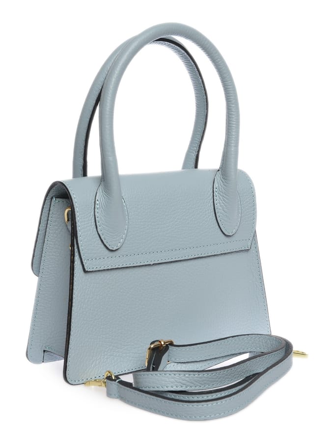 Luisa Vannini Turquoise Rundleer Tas