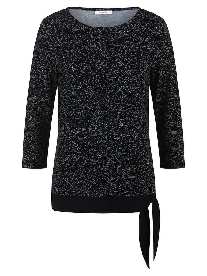 Shirt ronde hals Van Peter Hahn zwart
