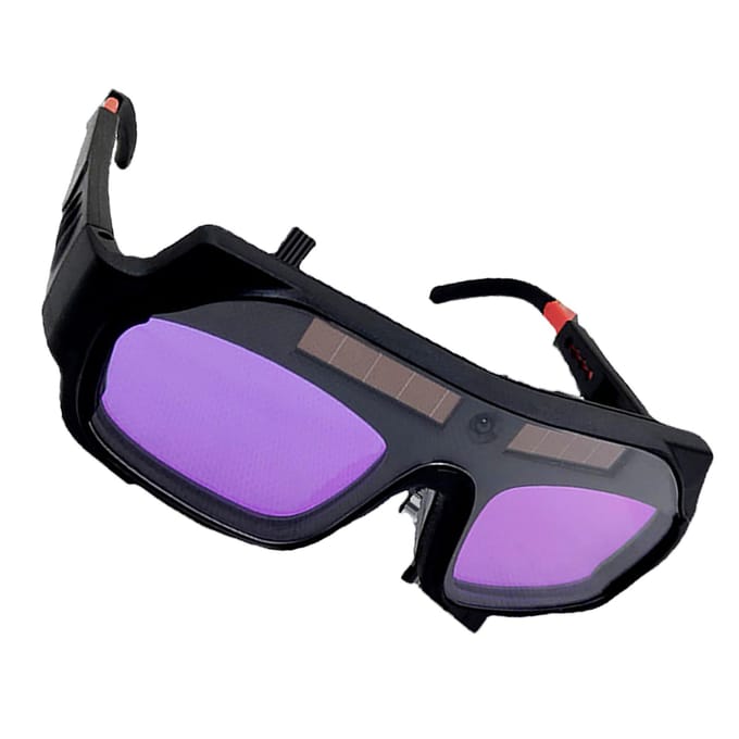 Lunettes de soudeur à assombrissement automatique Taille réglable Lunettes de soudure professionnelles de protection purple
