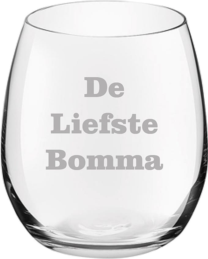 Drinkglas gegraveerd - 39cl - De Liefste Bomma