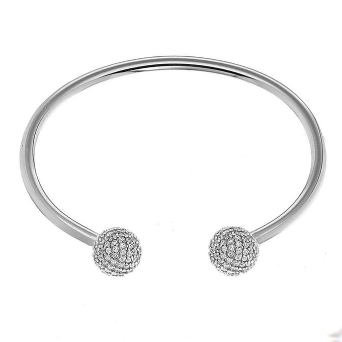 Juwelier Zwartevalk Zilveren gerhodineerd bangle met bal - 26.023/60mm