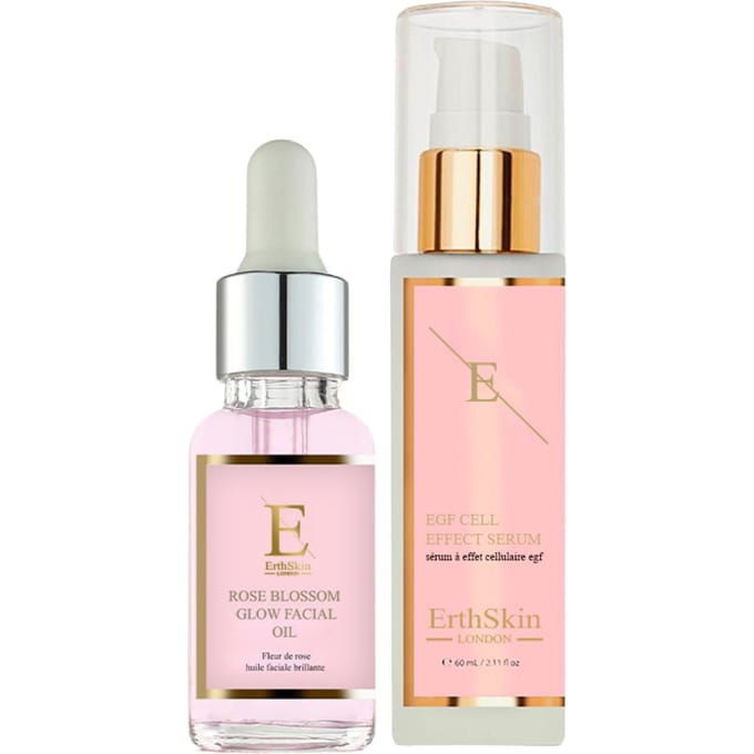 ErthSkin London EGF CEL EFFECT SERUM + Rozenbloesem Glow Gezichtsolie 1