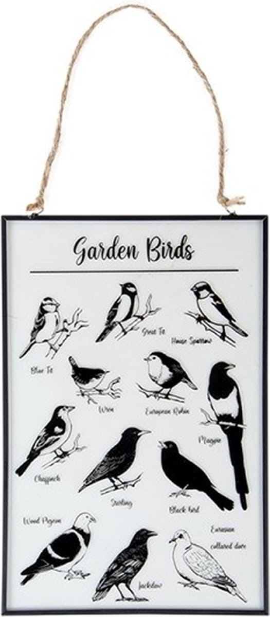 Esschert Design Glazen Prent tuinvogels | 20 x 30 cm
