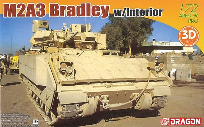 Dragon Modelbouwpakket Militaire voertuigen - 7610 M2A3 Bradley w/Interior and 3D Printed Parts Plastic - 1:72 - Modelbouw