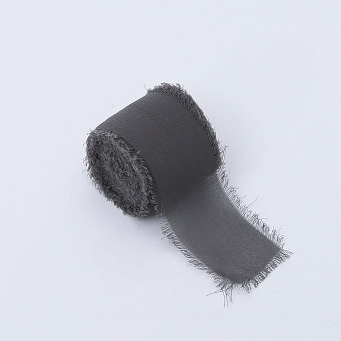 Mech-Mech Szyfon Serie - Floristische Lint - Grafiet - 4cm x 4,5m