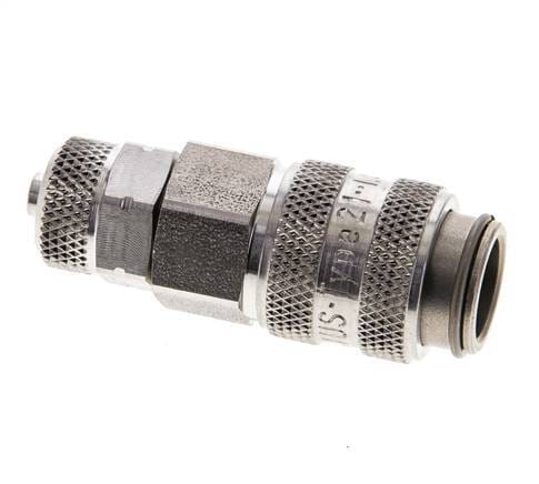RVS 306L DN 5 Luchtkoppeling Snelkoppeling 4x6 mm Push-On Double Shut-Off - CLS5-N-SSL-SV-P-4