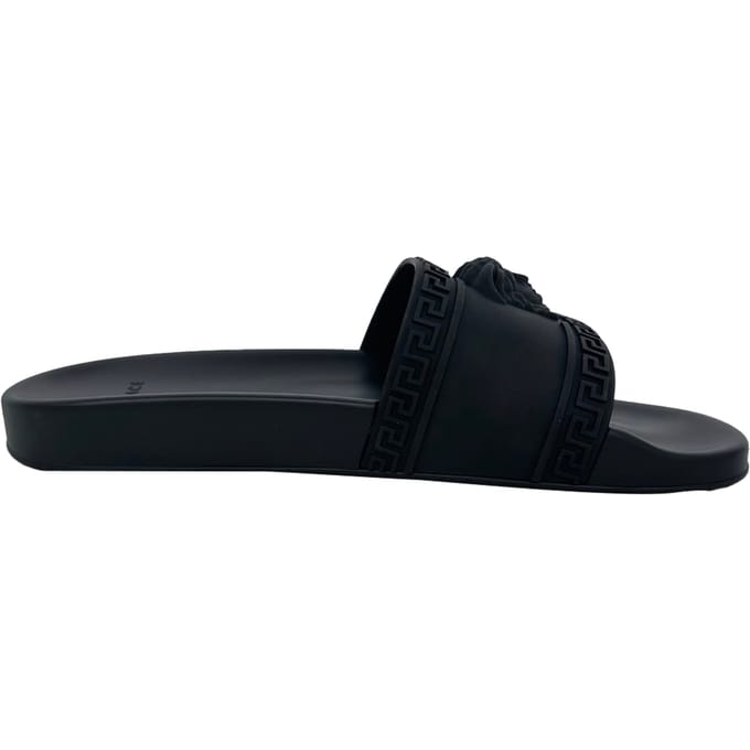 Versace Medusa badslippers van zwart rubber