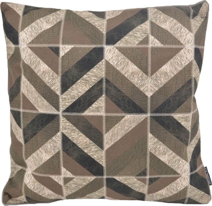 Gek op kussens! Stripe patchwork #2 | 45 x 45 cm | kussenhoes | pu leder