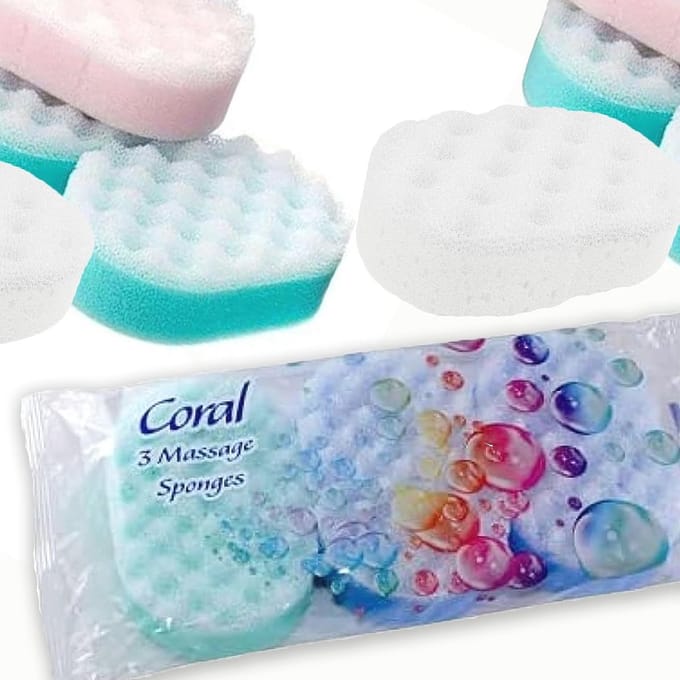Set van 3 Massage Sponzen voor Peeling en Verzorging