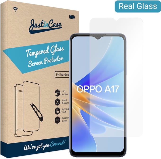 Just in Case screenprotector geschikt voor OPPO A17 - Screenprotector Gehard Glas
