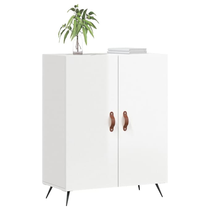 vidaXL - Dressoir - 69,5x34x90 - cm - bewerkt - hout - hoogglans - wit