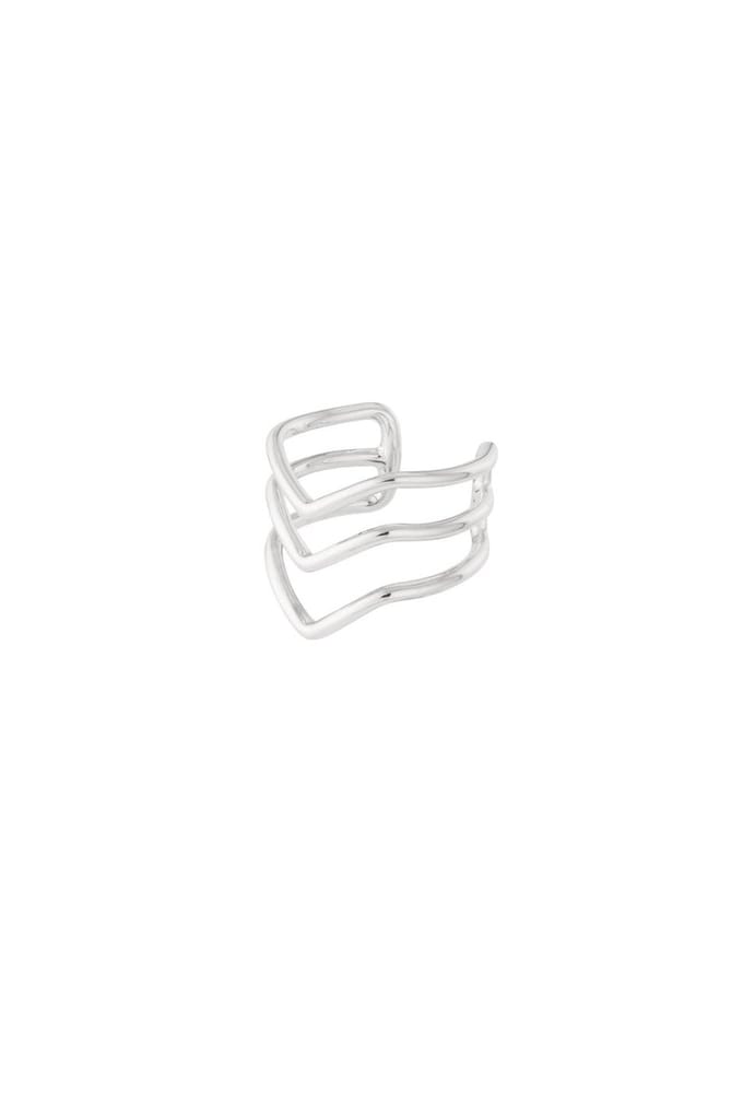 Bijoutheek Earcuff Geometrisch 3 ringen Zilver