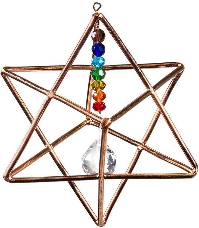 Hangende Merkaba met Chakrakristal