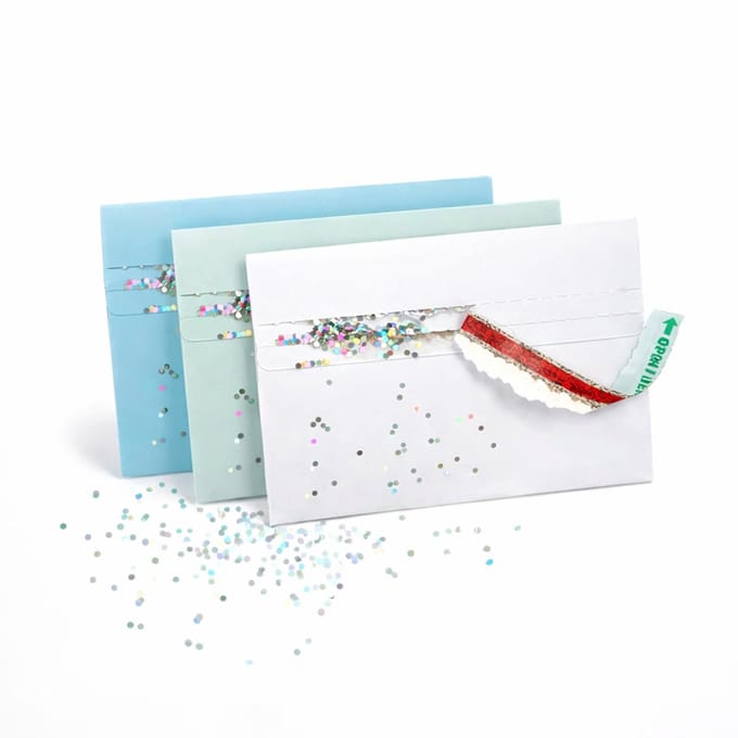 Joker Greeting Glitter Envelop - Multicolor - Prank - Grappig - 3Pack - Wie neem jij in de maling?