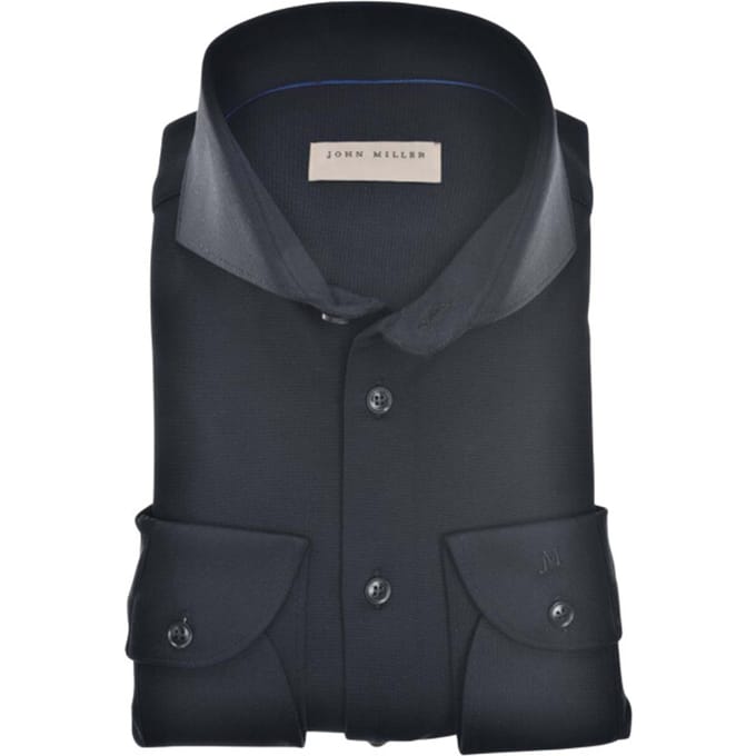 John Miller Tailored Fit Lange Mouw Overhemden Zwart 5140879-290