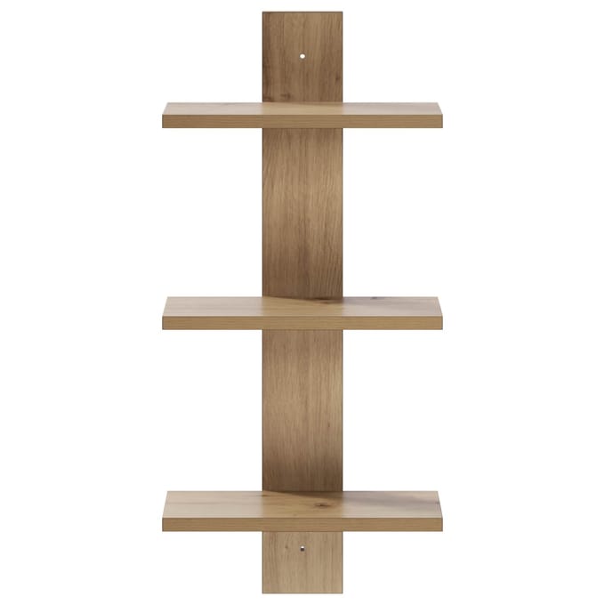 vidaXL - Wandplank - Artisanaal - eiken - 30 - x - 13,5 - x - 64,5 - cm - Bewerkt - hout