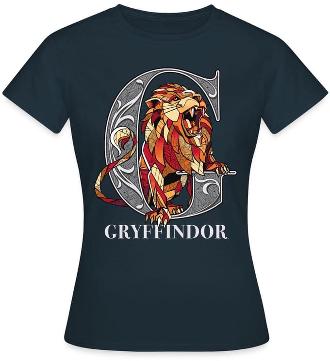 Harry Potter Gryffindor Coat of Arms Monochrome T-Shirt Dames
