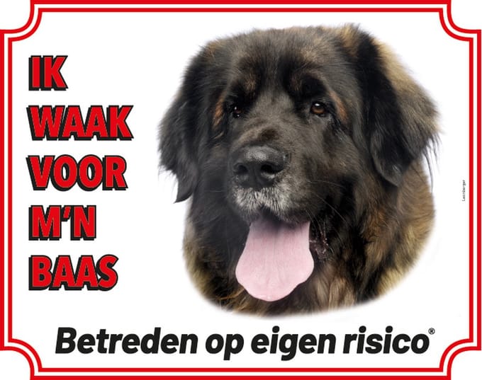 Leonberger Waakbord - Ik waak voor mijn baas