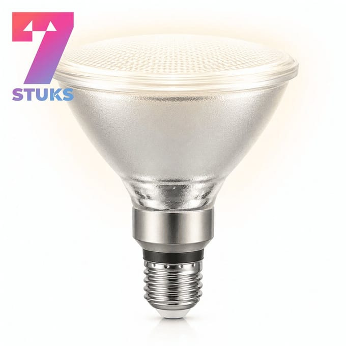7x Reflector Halogeenlamp E27 - 80W - Warm Wit Licht (3000K) - 1000 lm - 2 jaar - Dimbaar - PAR38 - 38°