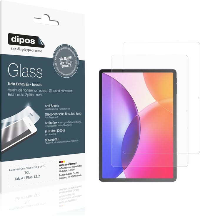 dipos – 2x Matte Pantserfolie geschikt voor TCL Tab A1 Plus 12.2 | 9H Screenprotector