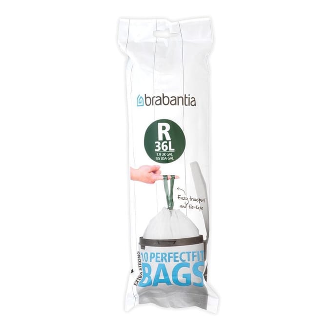 Brabantia PerfectFit Afvalzak met trekbandsluiting - 36 l - Code R - 10 stuks