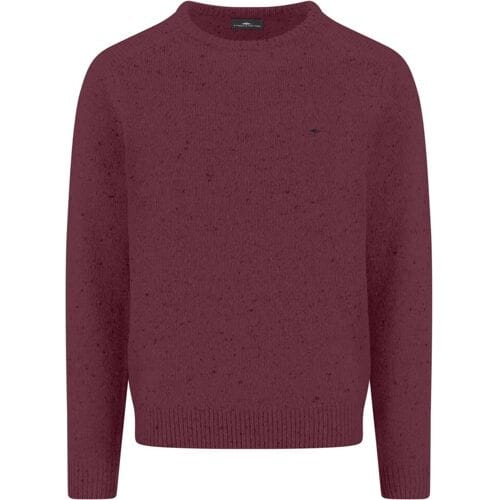Fynch-Hatton Trui O-Neck Donegal Knit Deep Merlot / male