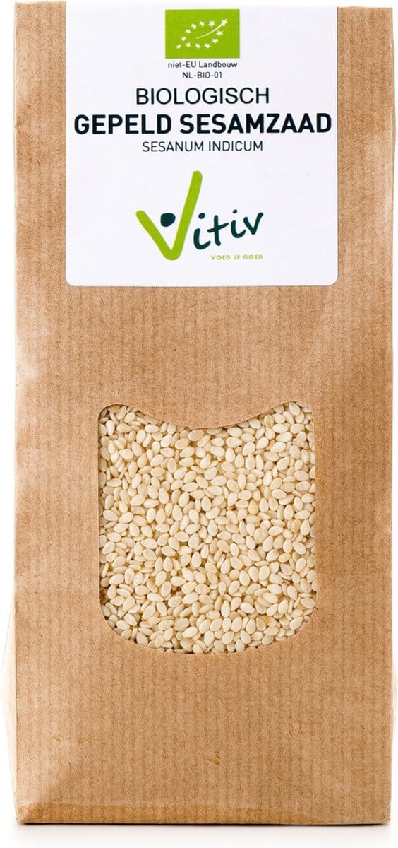 Vitiv Sesamzaad wit gepeld bio (500g) NL-BIO-01