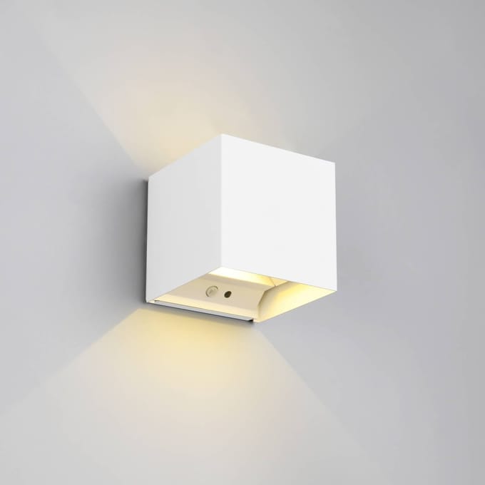 REALITY TALENT - Wandlamp - Wit mat - incl. 2x SMD 1W - Oplaadbaar - Draadloos - Beweginssensor - Schemeringssensor - Accuvoeding - Buitenverlichting - IP44