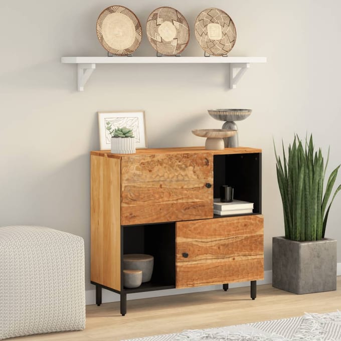 vidaXL - Bijzetkast - 80x33x75 - cm - massief - acaciahout