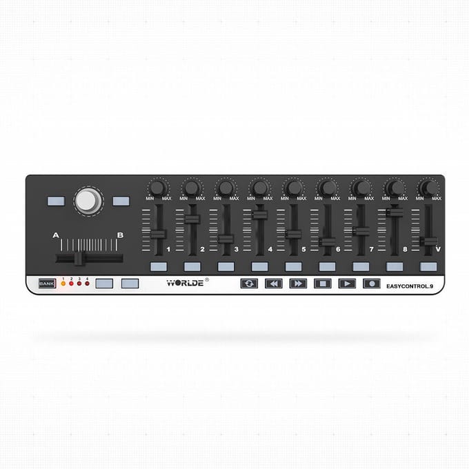 Worlde EasyControl.9 draagbare mini USB 9 Slim-Line Control MIDI-controller
