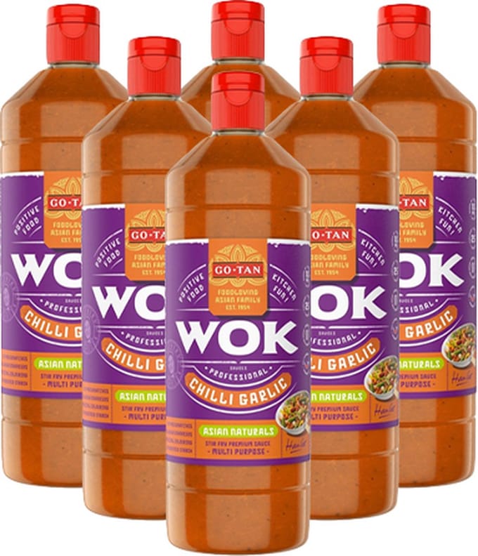 Go-tan - Woksaus Chilli Garlic - 6x 1ltr