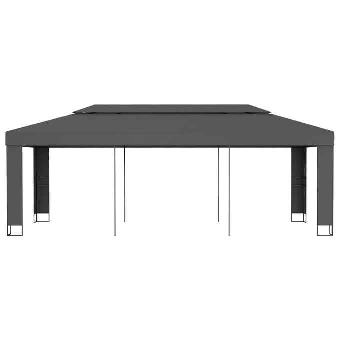 vidaXL - Prieel - met - dubbel - dak - 3x6 - m - antraciet