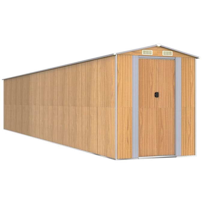 vidaXL - Tuinschuur - 192x1021x223 - cm - gegalvaniseerd - staal - lichtbruin