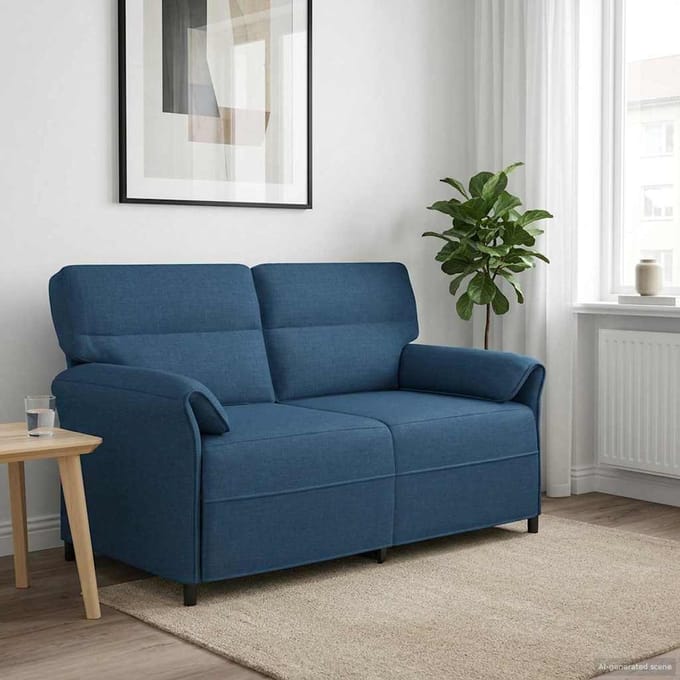 vidaXL - Bank - 100% - polyester - metalen - frame - MDF, - Multiplex
