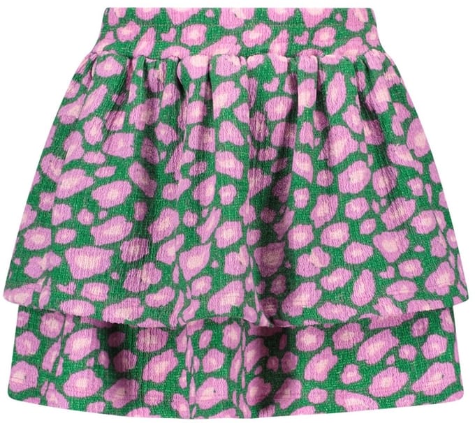 B.Nosy zomer rok meisjes - groen/roze AOP - 2-laags - Ruth