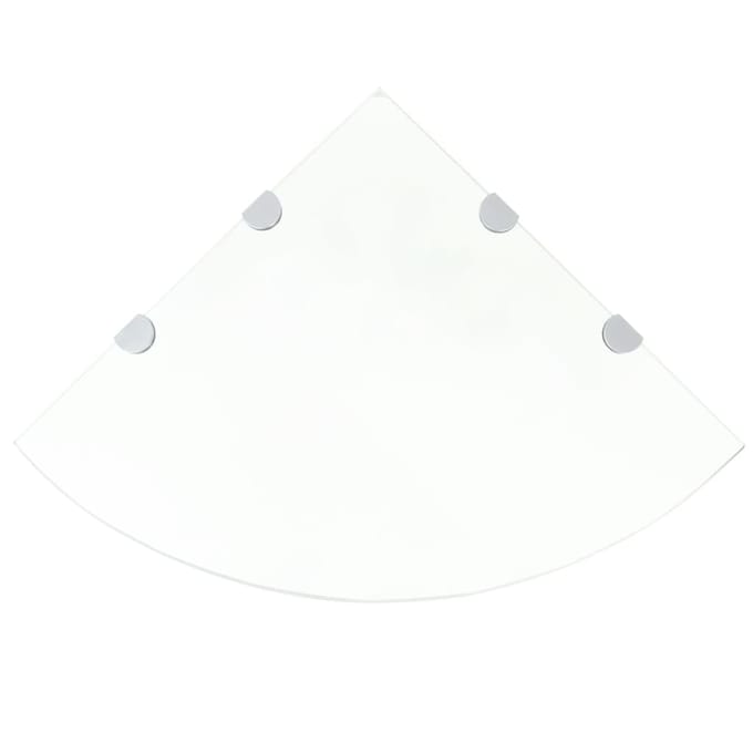 vidaXL - Hoekschappen - 2 - st - met - chromen - dragers - 45x45 - cm - glas - transparant
