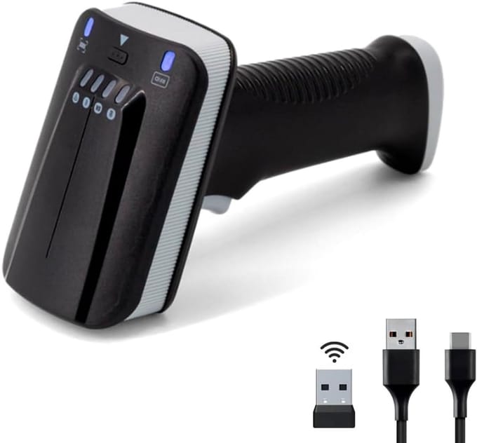 Draagbare UHF RFID Barcodescanner 1D/2D QR Code Lezer met Bluetooth en USB