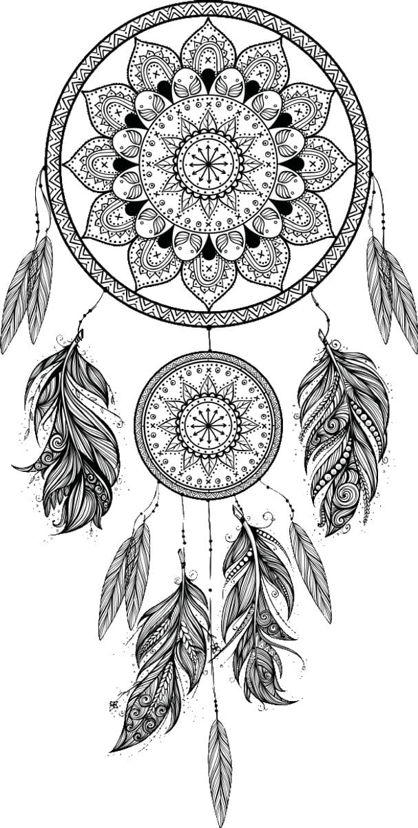 Muurstickers - Boheemse dromenvanger - Transparante achtergrond - 120x60cm