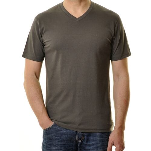 Ragman T-Shirt Uni V-Neck Single Jersey Leisteen / male