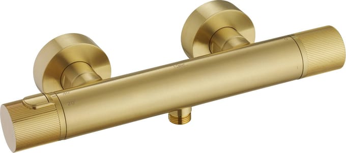 Ben engraved Line Thermostatische Douchekraan - 15 cm - Messing - Thermostaatkraan