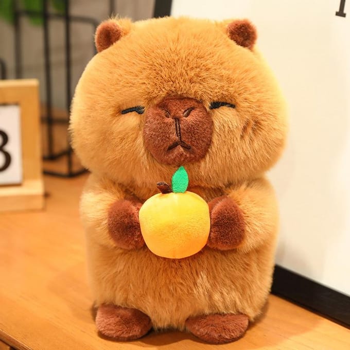 Kapibala Poppen Capybara Pluche Speelgoed Creatieve Pop Verjaardagscadeau 25 cm orange