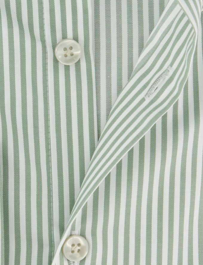 Overhemd John Miller Tailored Fit groen gestreept