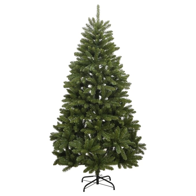 vidaXL - Kunstkerstboom - met - scharnieren - en - standaard - 210 - cm - groen