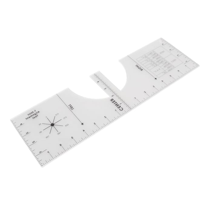 T-shirt Liniaal Duurzaam PVC Nauwkeurige Schaal Lichtgewicht Eenvoudig te Gebruiken T-shirt Uitlijngereedschap voor white