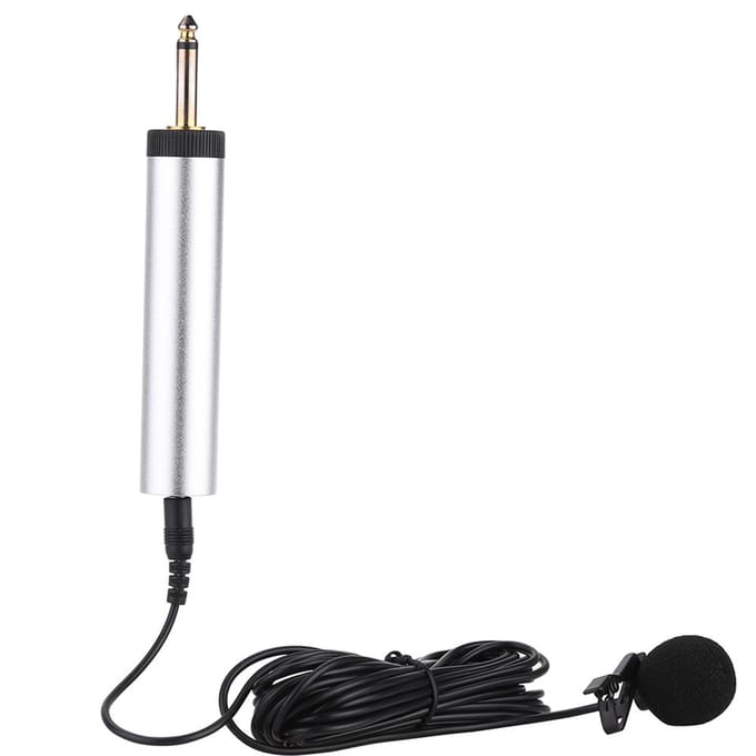 Mini draagbare bedrade electret condensator revers clip-on muziekinstrument microfoon microfoon voor gitaar white