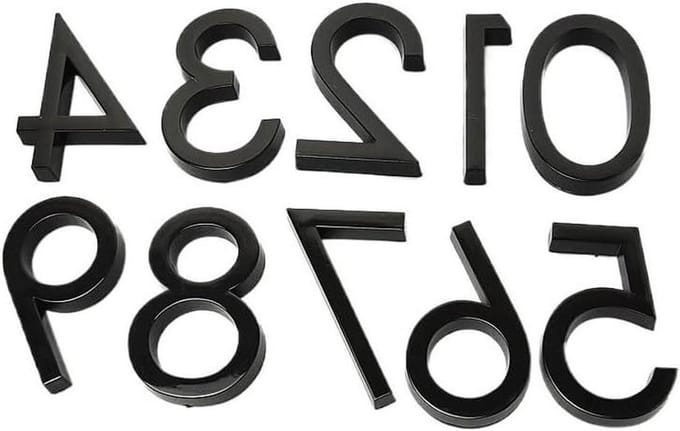 Huisnummer Sticker - Deurnummer Zwart - Adres Aanduiding - Zelfklevend Ontwerp - 58 mm - Zwart