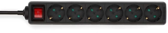Nedis Stekkerdoos – 6-voudig – 5 m – Randaarde – 3680W – Type F – Wit