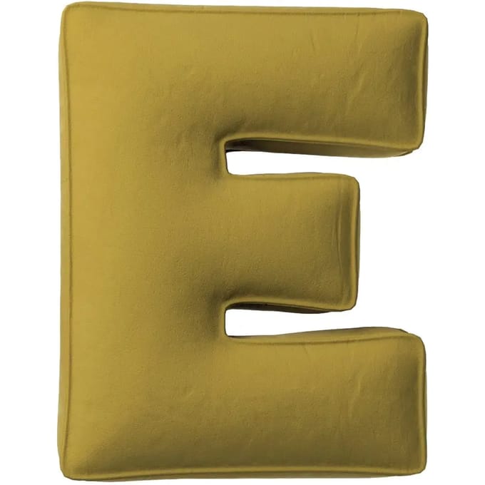 Kussen letter e Yellow Tipi Posh Velvet